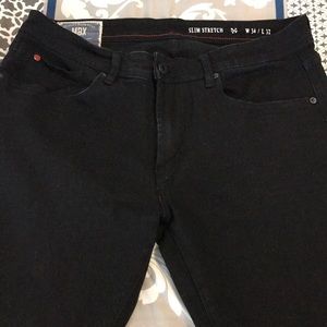 Mens black denim jeans 34x32